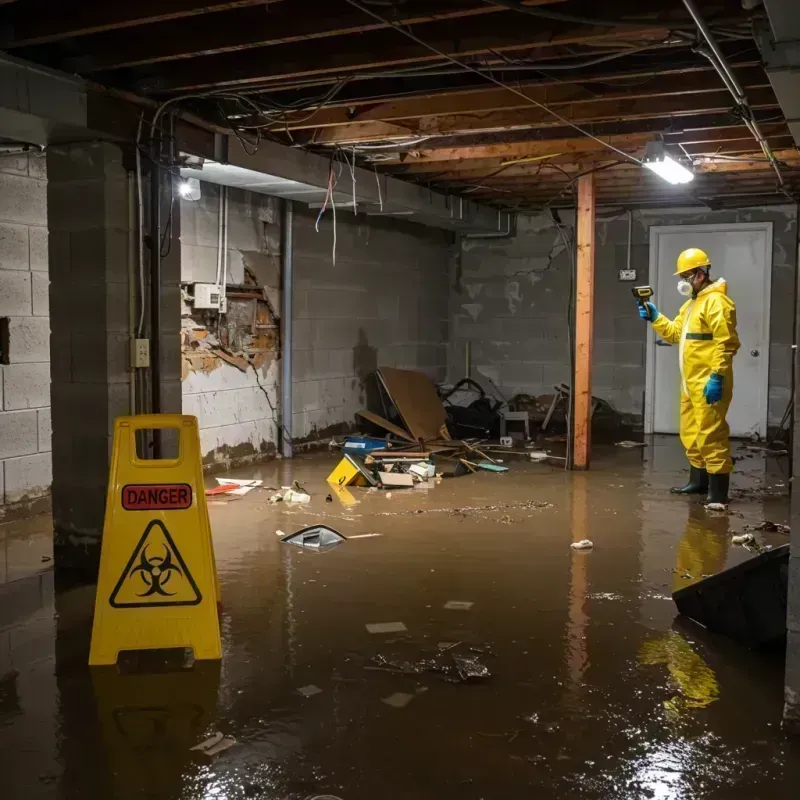 Flooded Basement Electrical Hazard in Rockwell, NC Property